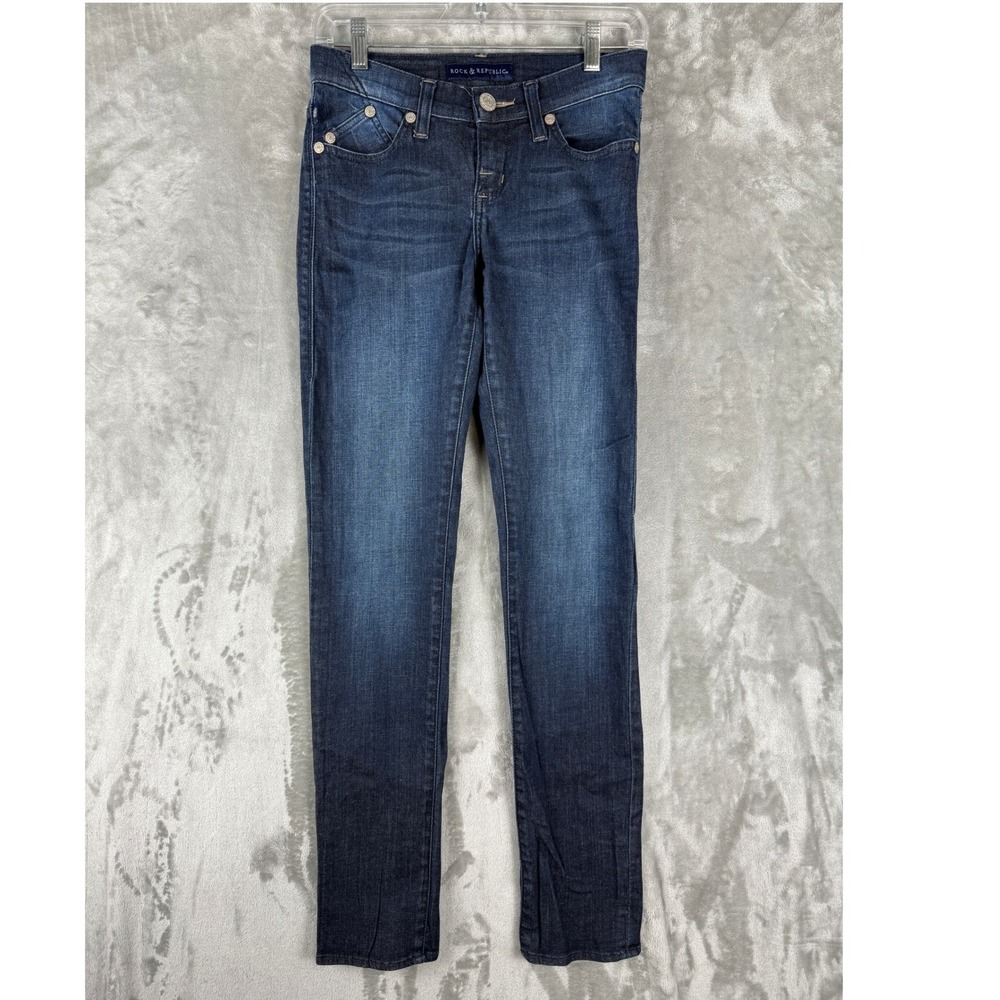 Rock Republic Berlin Women Jeans Size 2 Medium Wash Skinny Leg Stretch Denim